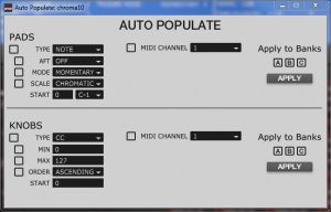 AKAI MPD218 auto populate tool