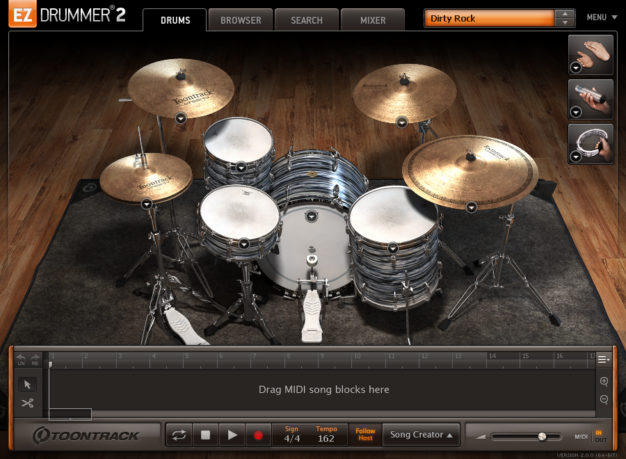 EZdrummer 2 - main interface view 2